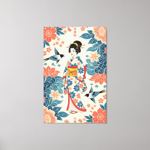 Dame Bingata Canvas Afdruk