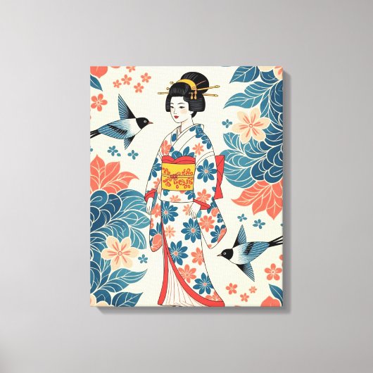 Dame Bingata Canvas Afdruk (Voorkant)