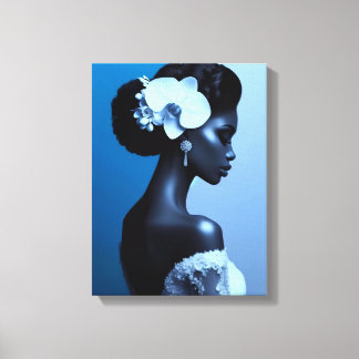 Dame Blue Canvas Afdruk