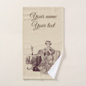 dame boit du thé (Serviette à main)