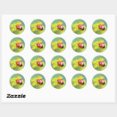 dame bovenaan ronde sticker (Vel)