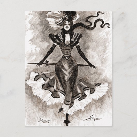  dame briefkaart (Voorkant)