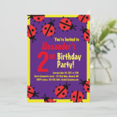 Dame Bug Animal Kind Birthday Party Uitnodigingen (Staand voorkant)