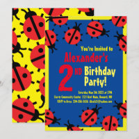 Dame Bug Animal Kind Birthday Party Uitnodigingen