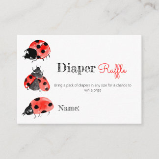 Dame bug diaper baby shower insert informatiekaartje