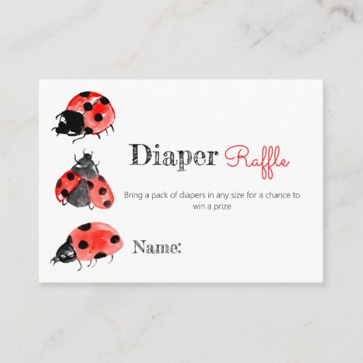 Dame bug diaper baby shower insert informatiekaartje (Voorkant)
