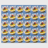 Dame bug in madeliefje cadeaupapier (Vlak)