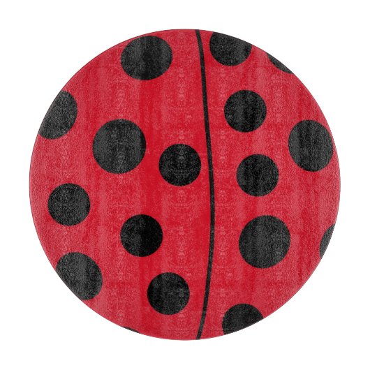 Dame Bug Red en zwart design Snijplank (Voorkant)