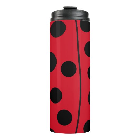 Dame Bug Red en zwart design Thermosbeker (Voorkant)