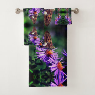 Dame Butterfly, gebilderd op Abstract rooster Bad Handdoek