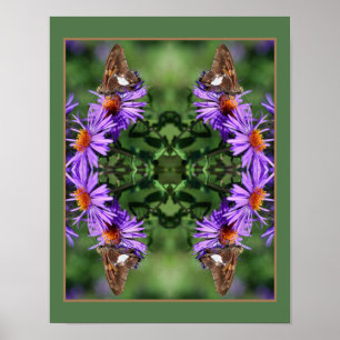 Dame Butterfly, gebilderd op Abstract rooster Poster