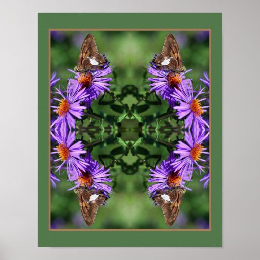 Dame Butterfly, gebilderd op Abstract rooster Poster (Voorkant)
