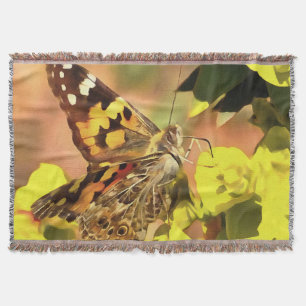 Dame Butterfly, geverfd op Myrtle Spurge Deken