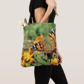 Dame Butterfly, geverfd op Zinnia-Canvas tas (Dichtbij)