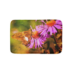 Dame Butterfly Wild Aster Flower Abstract Badmat