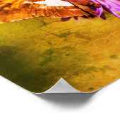 Dame Butterfly Wild Aster Flower Abstract Poster (Hoek)