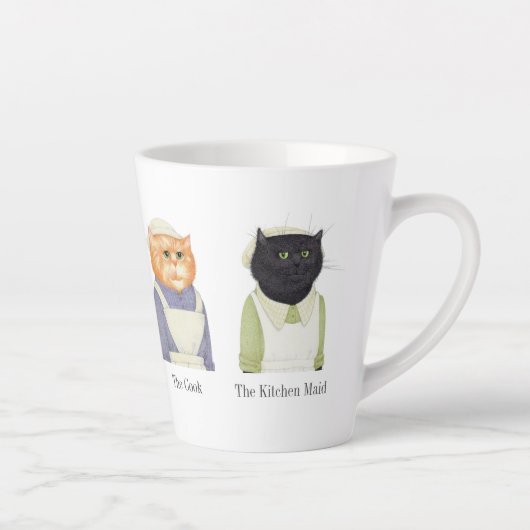 DAME CATS Latte Mug + Texte (Droite)