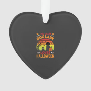Dame Chien Fou Aime Halloween Design Vintage