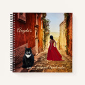 Dame d'art italienne dans le Carnet de chat Tuxedo (Devant)