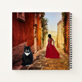 Dame d'art italienne dans le Carnet de chat Tuxedo (Dos)