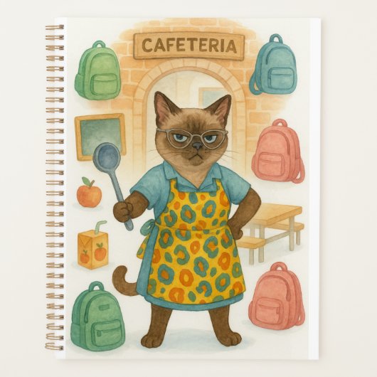 Dame de cantine servant de la nourriture à l'école (Devant)