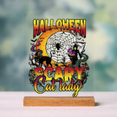 Dame de chat effrayante Halloween Faucheuse Lune M (Neutre)