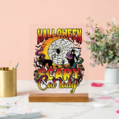 Dame de chat effrayante Halloween Faucheuse Lune M (Mariage)