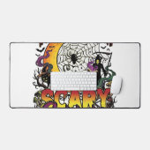 Dame de chat effrayante Halloween Faucheuse Lune M (Clavier et souris)