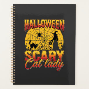 Dame de chat effrayante Halloween Sorcière Toile d
