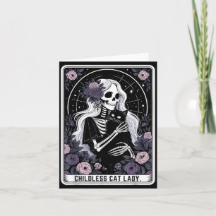 Dame de chat sans enfants Carte de tarot squelette