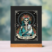 Dame de Chat Squelette Tarot Floral Gothique (Neutre)