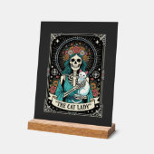 Dame de Chat Squelette Tarot Floral Gothique (Angle)