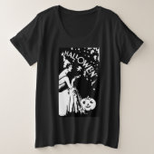 Dame de Halloween vintage avec masque Citrouille- (Design devant)