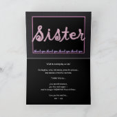 Dame de honneur de Merci de SOEUR - lettrage de (Intérieur)