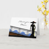 Dame de la Fête des Mères sur une carte de bateau (Fleur jaune)