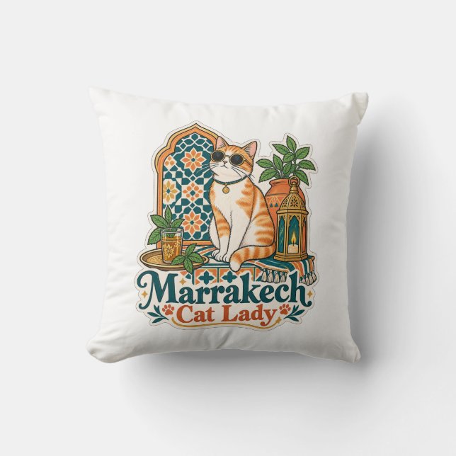 Dame de Marrakech Coussin | Décoration de Chat  (Recto)