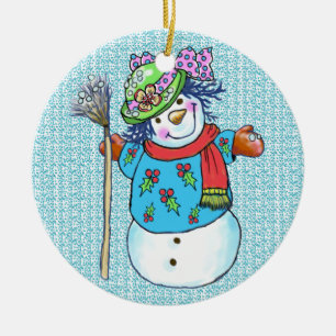 Dame de neige ornements de bonhomme de neige