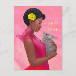 "Dame de Pâques avec Lapin." Carte postale