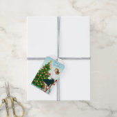  Dame Decorating Kerstboom uit 1920 Cadeaulabel (Met Touw)