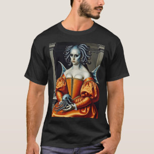 Dame deep one een griezelige Lovecraftiaanse burge T-shirt
