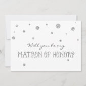 DAME D'HONNEUR Carte à points scintillants blancs  (Devant)