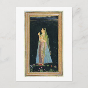 Dame die een bloesem houdt, van het kleine Clive A Briefkaart