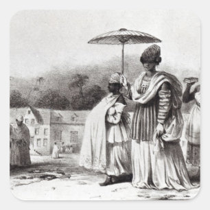 Dame die het kind naar Baptisme brengt Vierkante Sticker