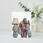 dame die Sasquatch kust Briefkaart (Staand voorkant)
