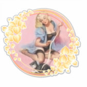 Dame Douce Avec Stickers Chat & Étiquettes (Devant)