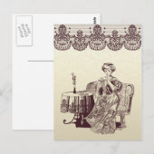 dame drink thee briefkaart (Voorkant / Achterkant)