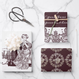 Dame drink thee Kreukpapier Vlekplaat set 3 Inpakpapier Vel