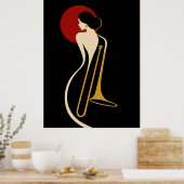 Dame du Trombone Art Déco – Illustration Musicale (Cuisine)