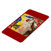 dame, Eagle, Vlag en Liberty Bell Mosiac Magneet (Linkerzijde)