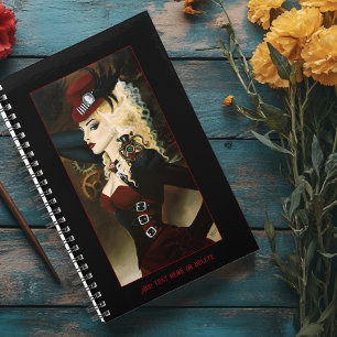 Dame Élégante Steampunk Victorienne Rouge à Mécani